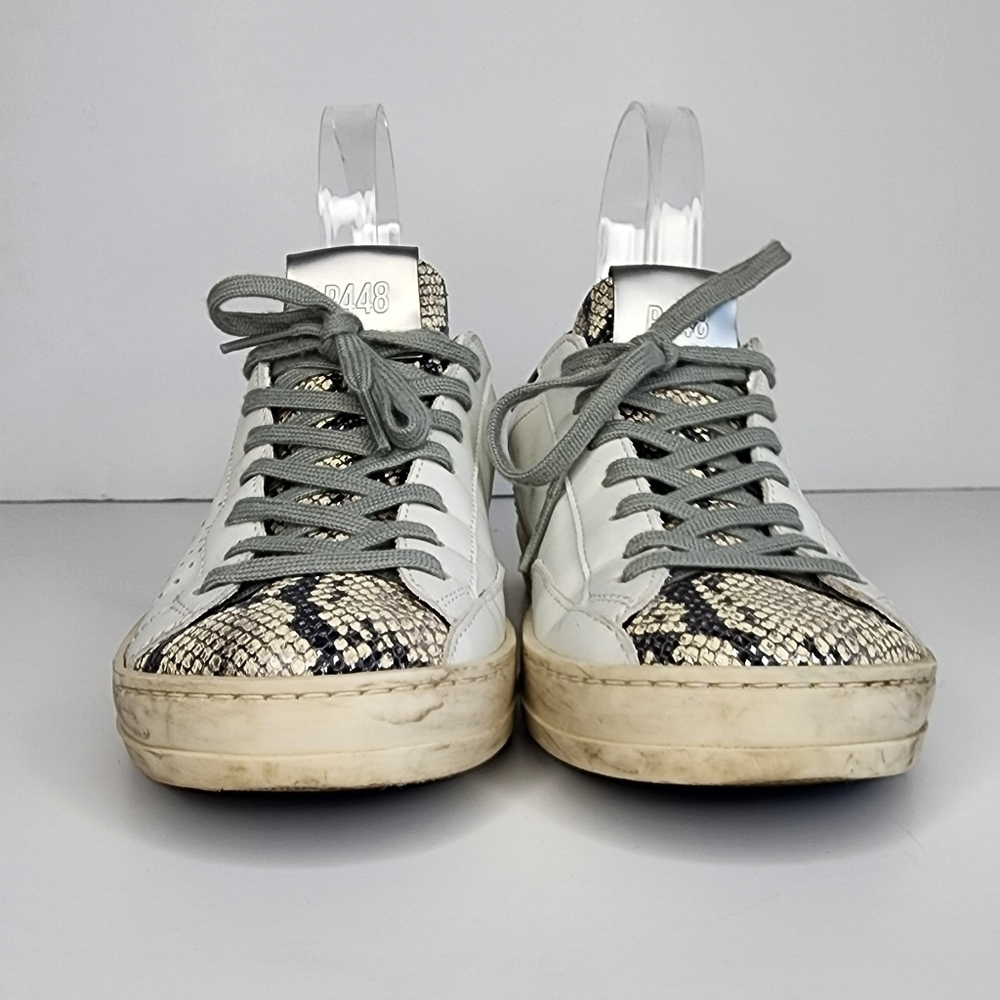 P448 John Sneakers Silver Python Snake Skin Eu 36… - image 4